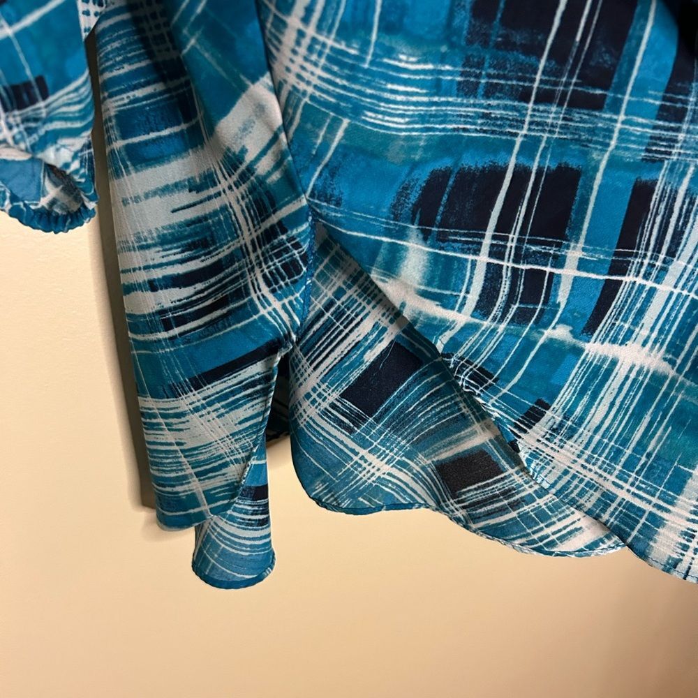 Catherine’s Chiffon Plaid Plus Size blouse size 5x - Picture 6 of 9